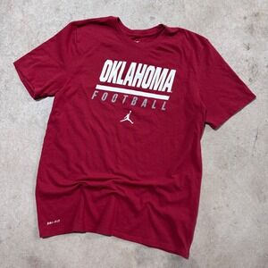 Nike Jordan Oklahoma Sooners Football Dri-FIT T-Shirt Adult Large Red